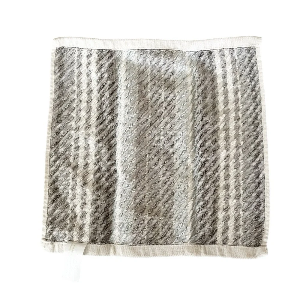 Bamboo Bathroom Hand Towels | One Hand Towels 1 Wash Cloth Striped Textured Gray